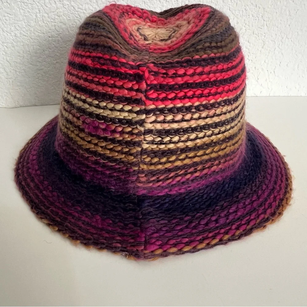 Roxy Multicolor Cross Paths Fedora Hat Weaved Unisex One Size